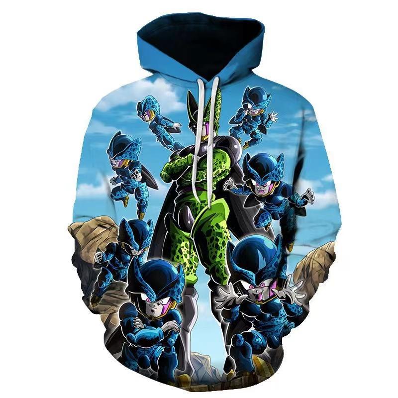 2024 Anime Dragon Ball Super Saiyan Goku Gohan Digital Printing Hoodie Hooded Sweatshirt for Men, Women, Adults and Children