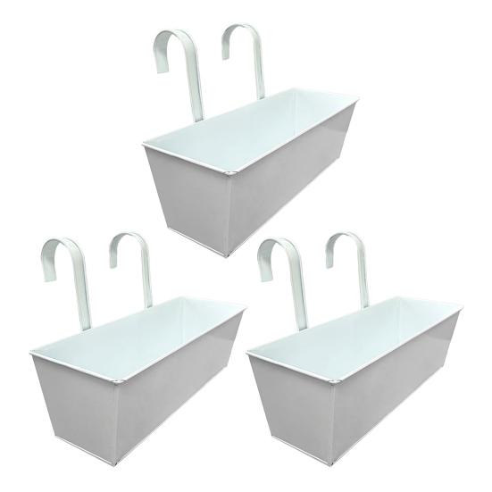 Подвесной цветочный горшок Yousheng, прямоугольный, с перилами, с дренажным отверстием, 16-дюймовый ящик для цветов с крючками для балкона, крыльца или террасы, травы, цветы