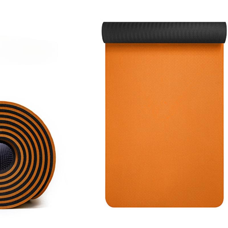 Бытовой противоскользящий и износостойкий коврик для йоги из ТПЭ. Коврики для йоги безопасны и экологически безопасны. Амортизирующий двухцветный коврик для фитнеса без запаха.