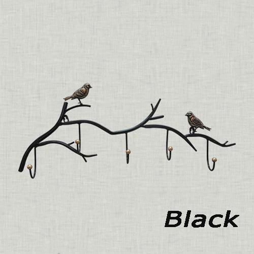 Кованая вешалка для птиц на дверь, вешалка для одежды, держатель для ключей, настенная вешалка для шляп, настенное украшение для кухни, 5 крючков