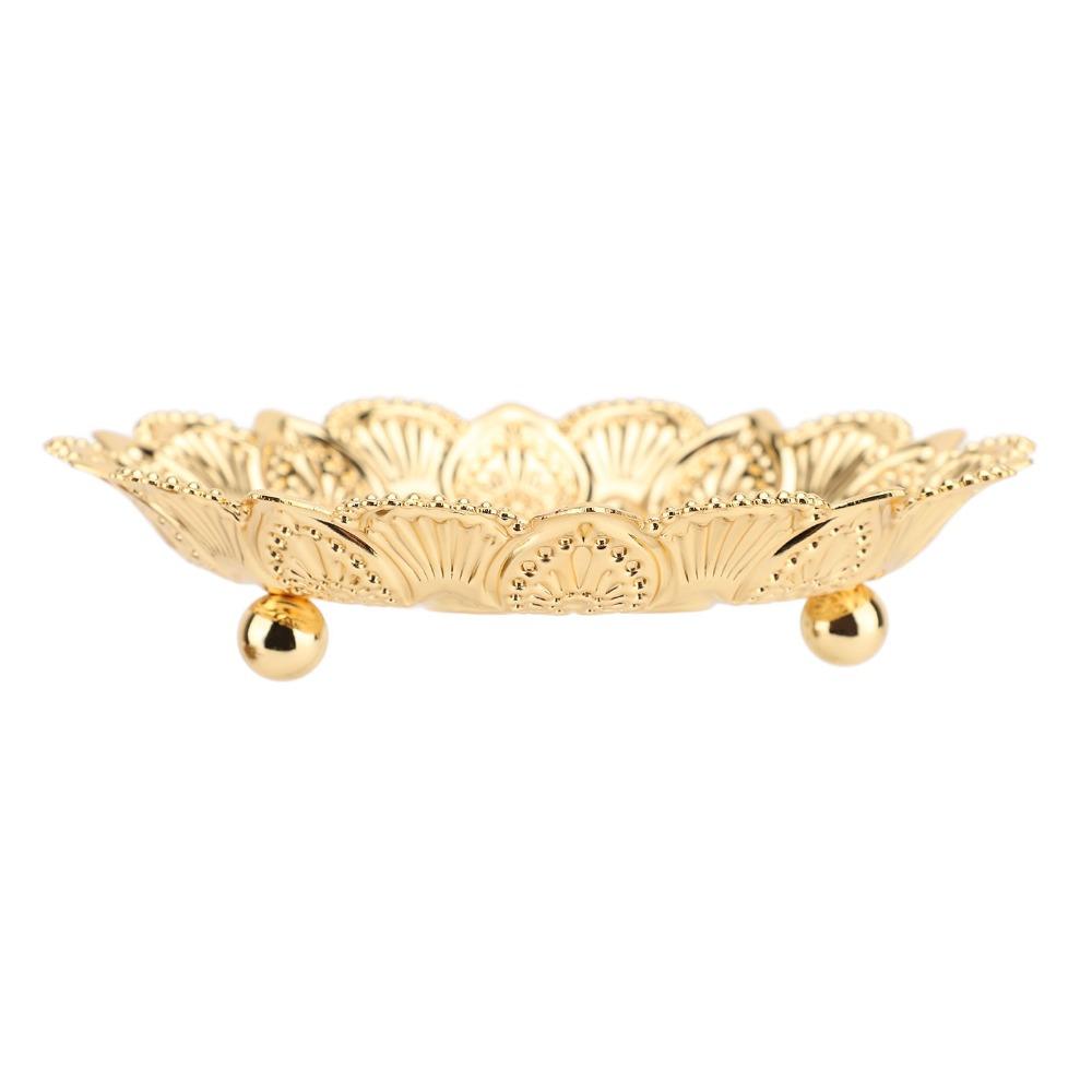 Retro Embossed Turkish Serving Tray Gold Embossed Decorative Tray For Home Bar