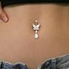 Zinc Zinc Alloy Drop Navel Piercing Ring Zircon Crystals Dangled Navel Ring  Women