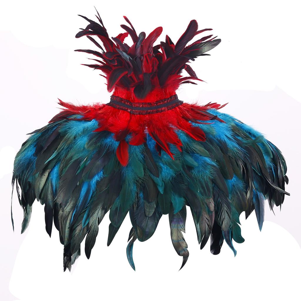 Punk, Gothic, Feather Cape, Chicken Feather Scarf, Festival Ball Shawl, Carnival Party Costume, Ball Dress Up Accessories