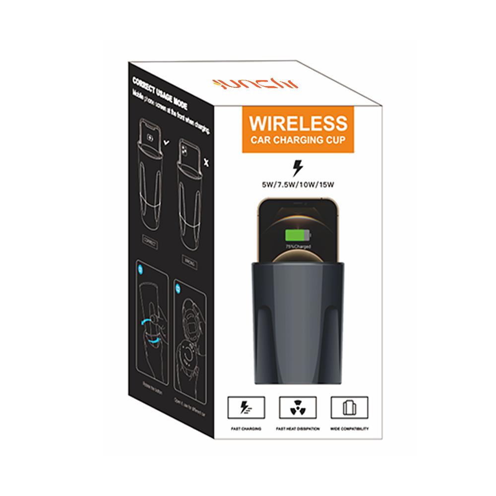 Беспроводное зарядное устройство для чашки, автомобильный держатель для зарядного устройства для Airpods pro 2 iPhone 15/14/13/12/XR/X QI, автомобильный держатель для чашки, беспроводное зарядное устройство для samsung