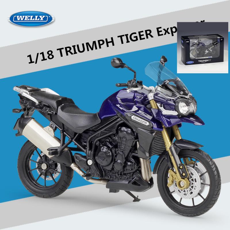 Welly 1/18 TRIUMPH TIGER Explorer Сплав Спортивный Мотоцикл Модель Симуляция Литье под Давлением Металл Уличный Гонщик Модель Мотоцикла Подарок Ребенку