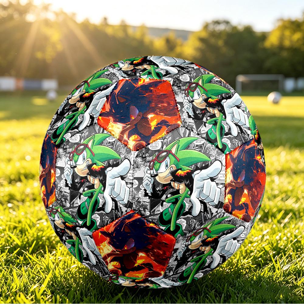 Sonic the Hedgehog Printed Size 5 Standard Football, Waterproof PU Training Soccer Ball for Outdoor Sports