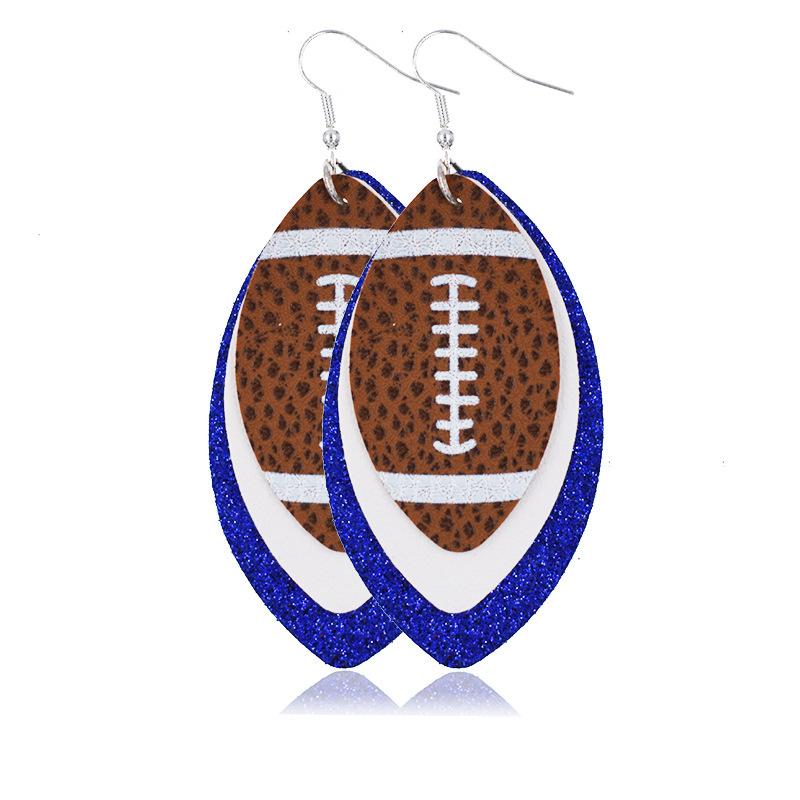 Multilayer Rugby Droplet Leather Earrings Summer Christmas Leather Earrings