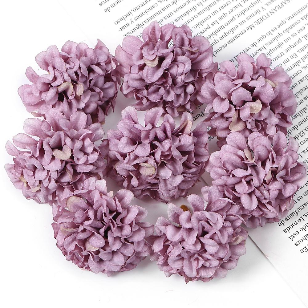 10/20/30Pcs Hydrangea Artificial Flowers Heads 4cm for Home Room Decor DIY Marriage Wreath Accessories Bride Wedding Decoration