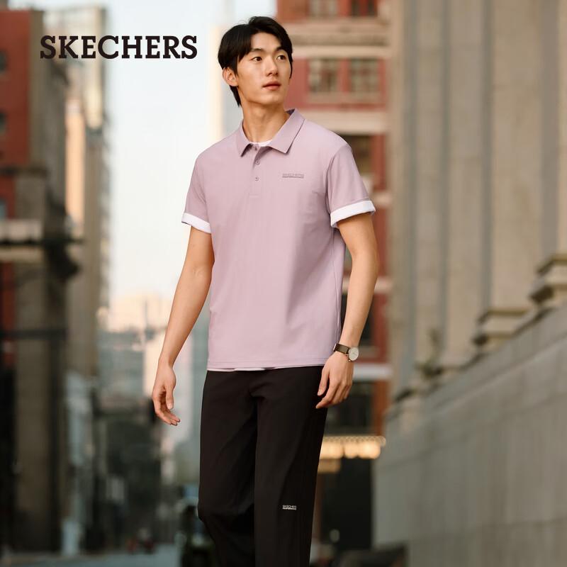 Skechers Мужская дышащая футболка-поло с коротким рукавом