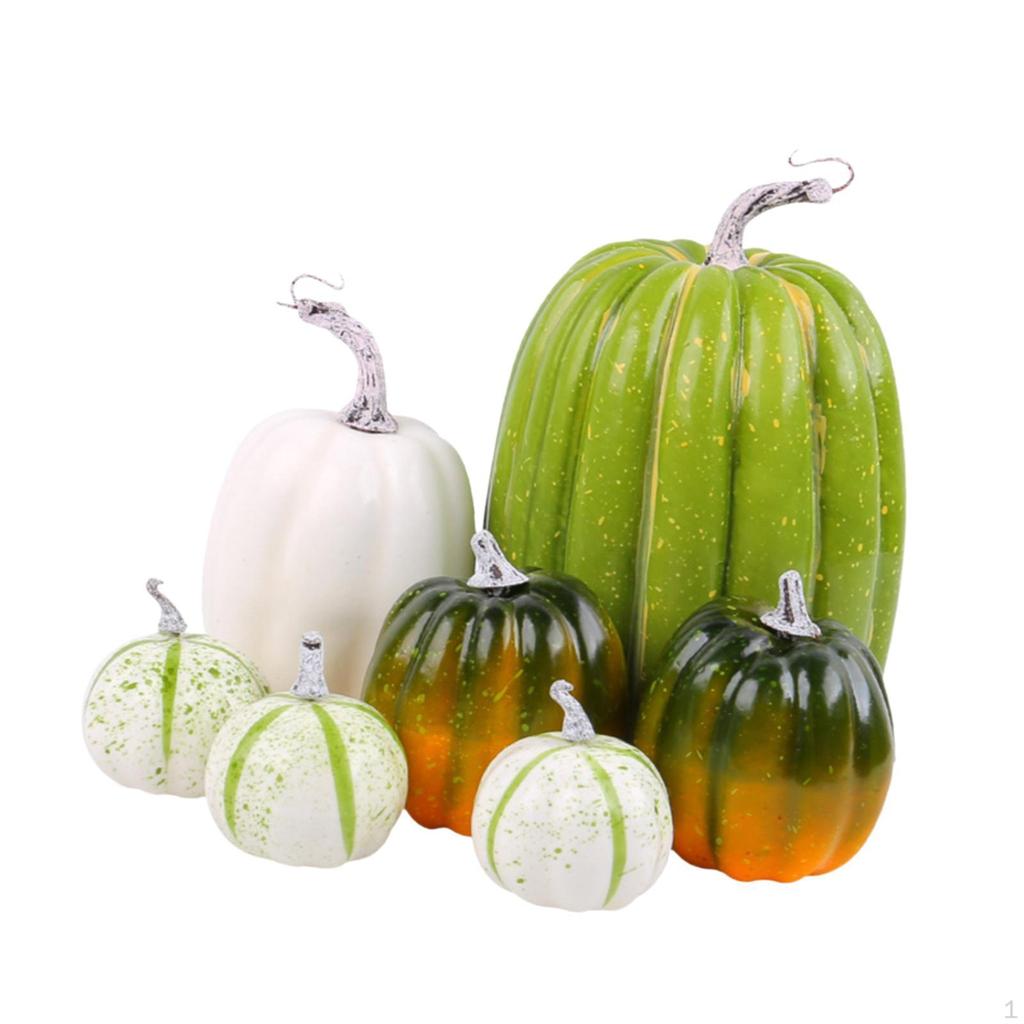7 Pieces Artificial Vegetables Fake Foam Pumpkins Mini Simulation Model