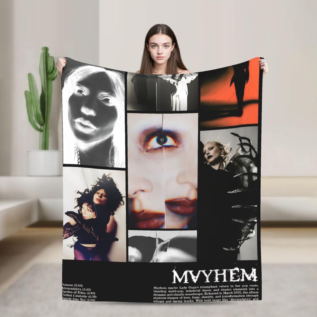 Lady Gaga Mayhem 2025 Album Blanket Super Soft Plush Bedding Throws For Couch Chair Travel Flannel Bedspread Bed Cover