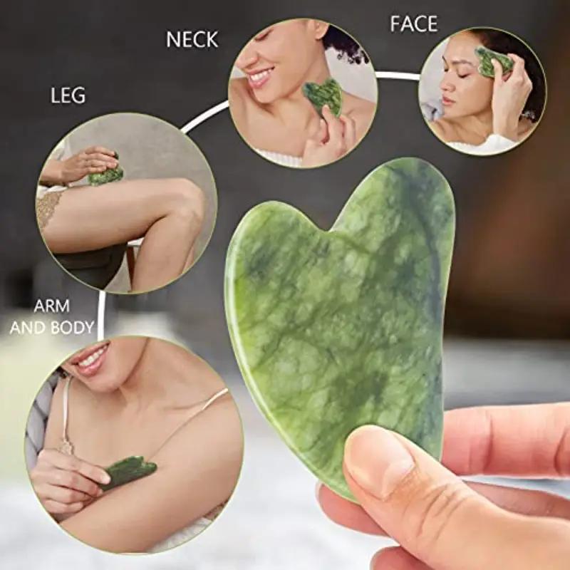 2/1pcs Gua Sha Massage Board for Face Rose Pink Guasha Plate Jade Face Massager Scrapers Tools for Face Neck Back Body dropship