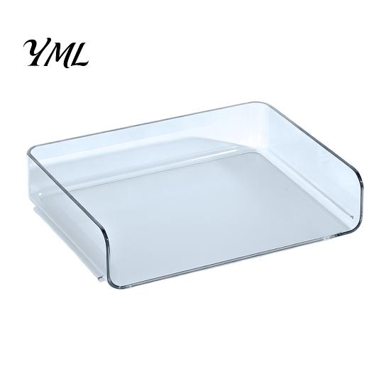 Desktop Stationery Storage Case Large Capacity Desk Organizer for Documents Files Letters A4 Paper Book Notes Mail, Compact File Tray Clear Stackable