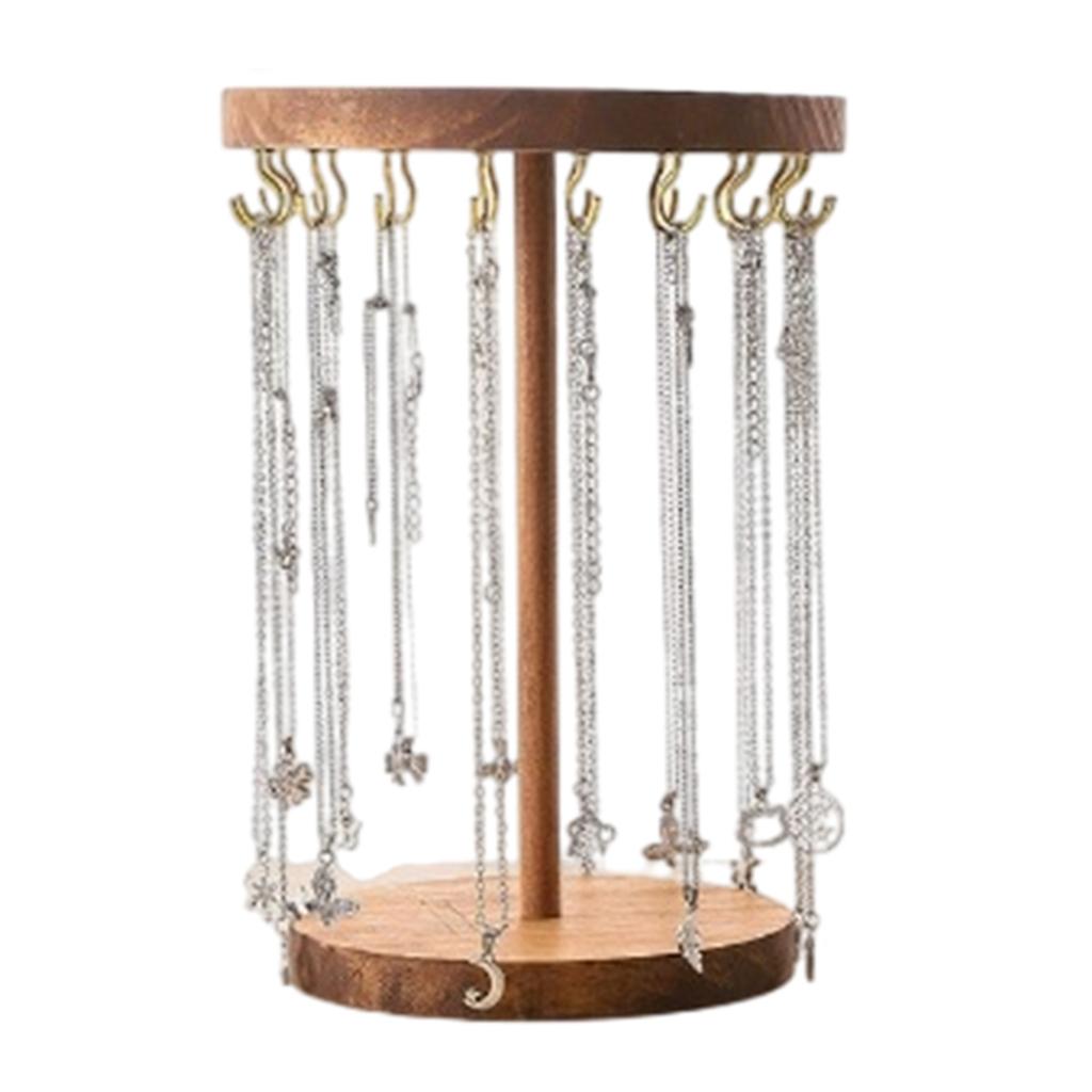 Держатель для украшений Подставка для ожерелий Подставка для брелоков Текстура дерева для демонстрации ожерелий, серег и браслетов в магазинах