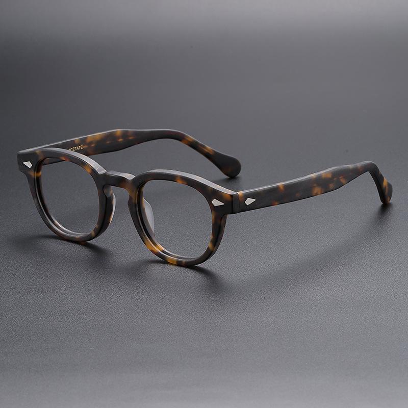 Retro Brand Design Luxury Round Frame Glasses Frame for Men Women Ultralight Acetate Alloy Anti Blue Light Eyeglasses