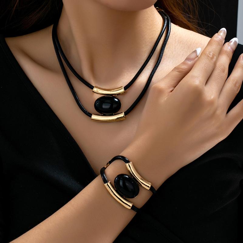 Модный набор колье и серег из сплава, геометрический, овальный, спиральный, в виде улитки, цепочка для ключицы для женщин, преувеличенные украшения