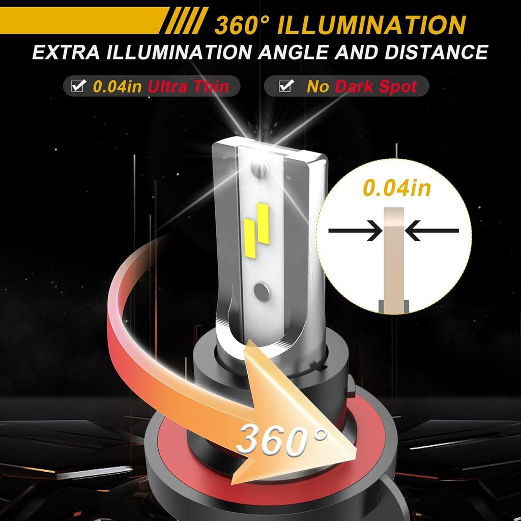 High Definition H13 Ford F150 2005-2014 F250 F350 2005- Bulbs, 16000LM 6000K White, Upgraded Canbus Decoder, High Low Beam, IP67 Waterproof, Plug And