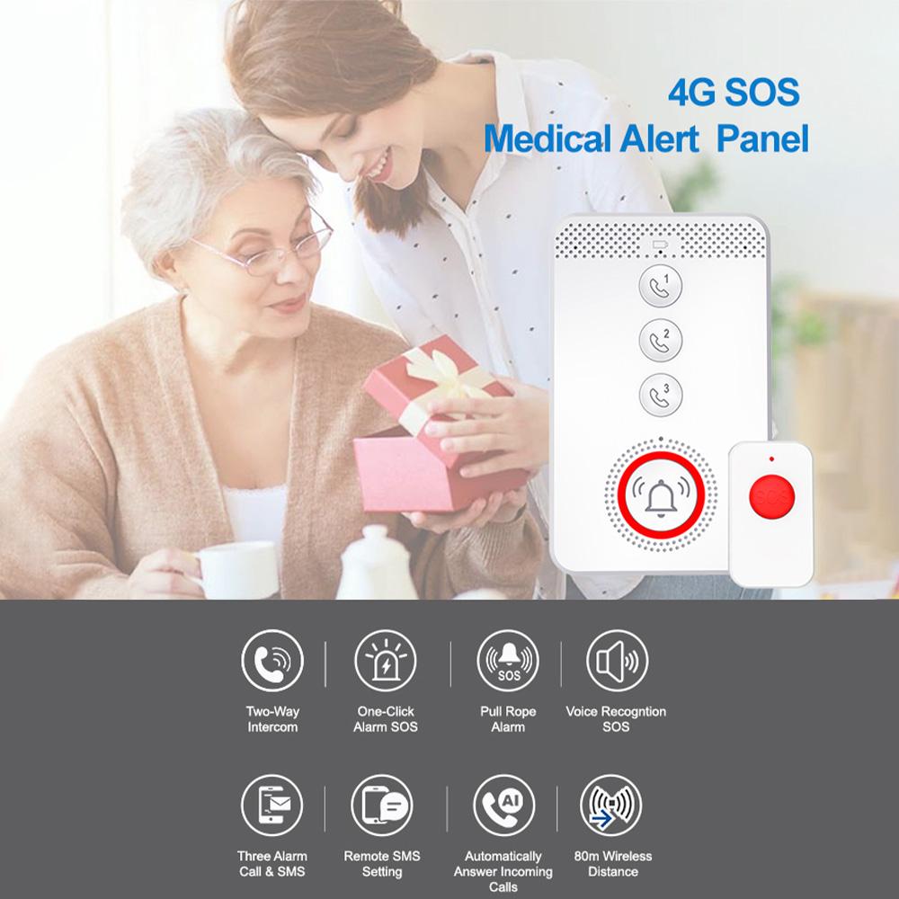 Беспроводной пейджер для сиделки, система вызова пожилых людей, кнопка экстренного вызова SOS, голосовой сигнал бедствия 4G