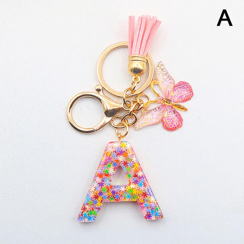AZ 26 Буква Подвеска Брелок Кисточка Бабочка Подвески Брелоки Женские Украшения Сумка Автомобиль Брелок Подвеска
