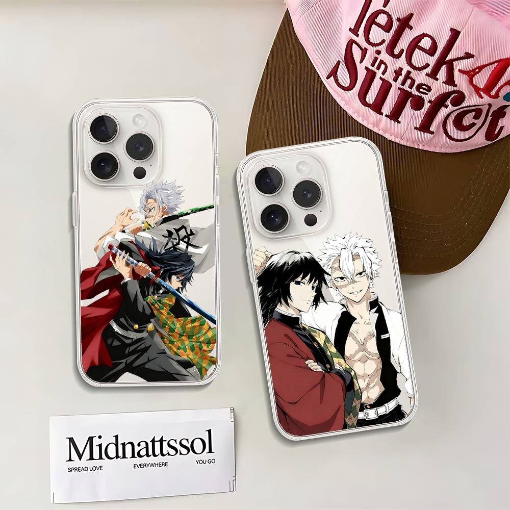 S-Sanemis G-Giyuus Phone Case For IPhone 17 16 15 14 Plus 13 12 11 Pro Max Phone Back Cover Transparen