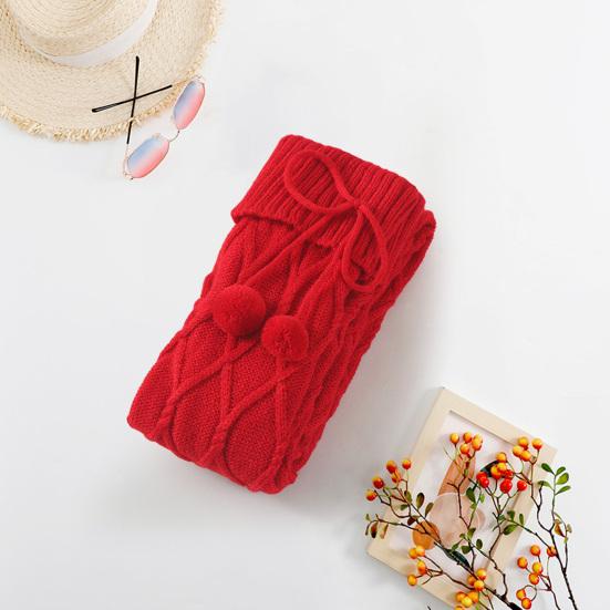 1 пара плетеных плюшевых шариков с бантом и декором, узкие длинные чулки, носки с текстурой ромба, вязаные носки выше колена