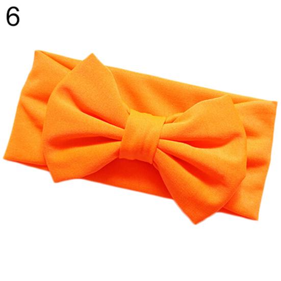 Милая однотонная повязка на голову с бантом ярких цветов для малышей, аксессуар для волос