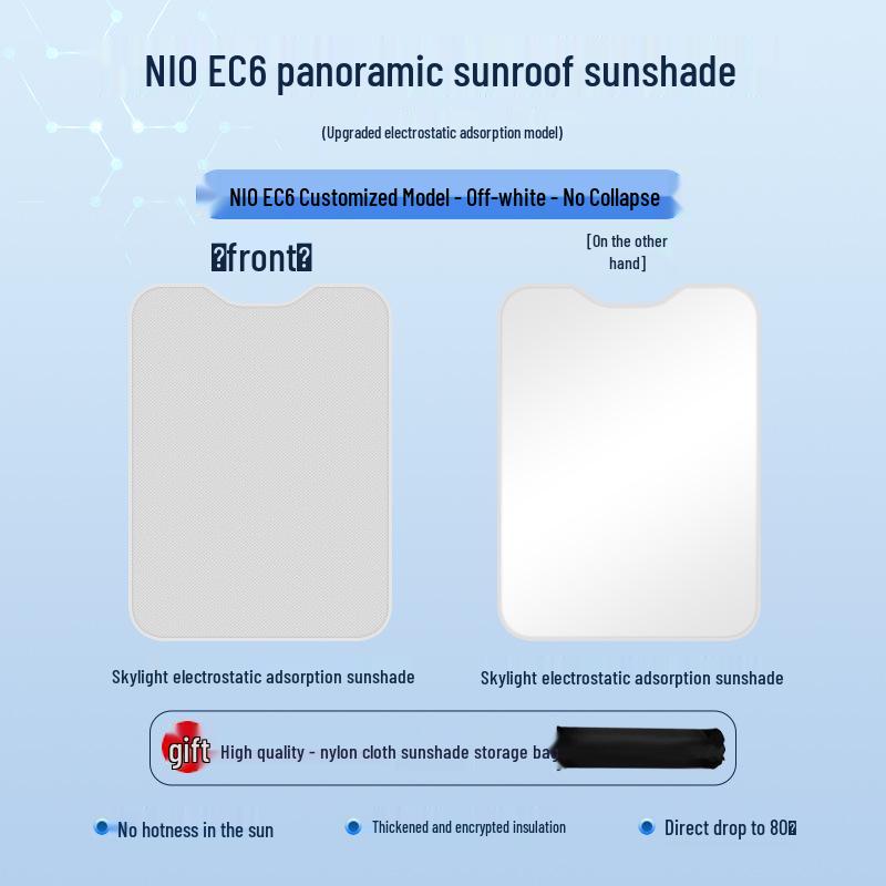 Nio EC6 (2020-2022) Статичный солнцезащитный козырек для люка: Изоляция, Защита от солнца, Приватность, Непрозрачный