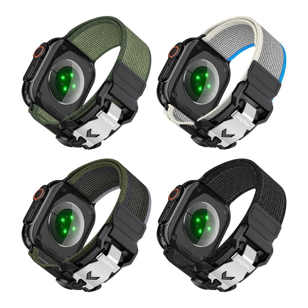 Watch Strap for Apple Watch Series 10 Ultra 9 8 7 SE 6 5 4 3 2 1 46mm 49mm 45mm 44mm 42mm Nylon Band with Metal FIDLOCK