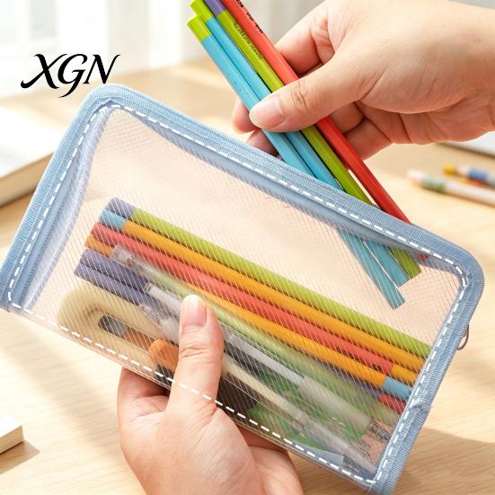 Durable PP File Protector Waterproof A6 Document Bag, Smooth Zipper Pencil Case, Student Case for Campus Transparent Organizer Stationery Receipts And