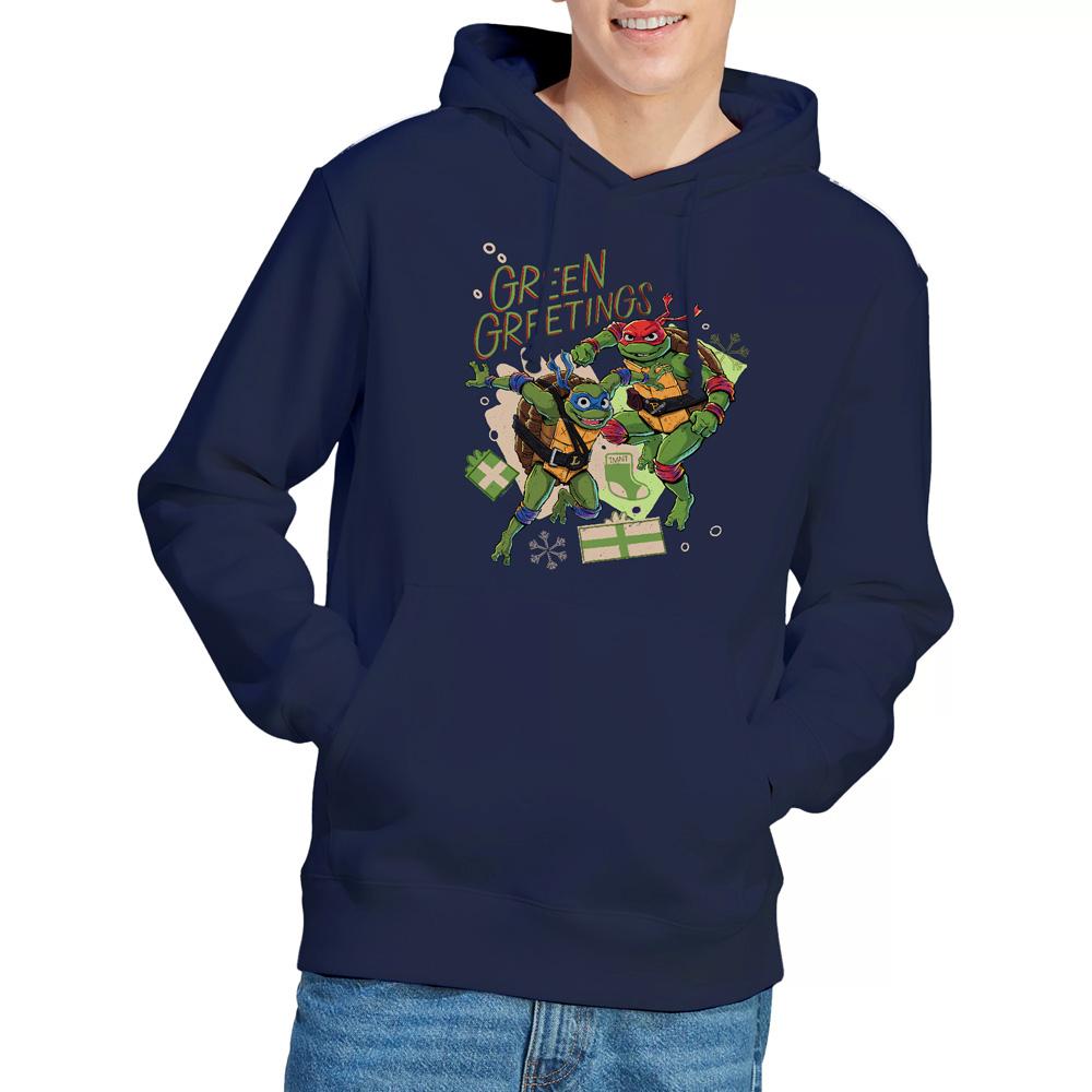 Teenage Mutant Ninja Turtles: Mutant Mayhem Mens Christmas Greetings Leonardo & Raphael Hoodie
