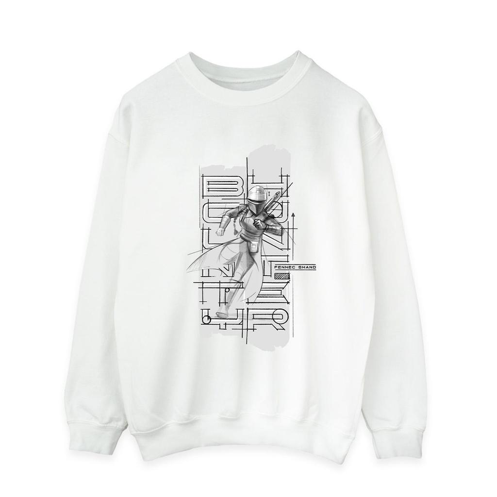 Star Wars Mens The Book Of Boba Fett Fennec Illustration Sweatshirt