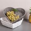 2Pcs Multipurpose Fruit Rattan Basket Heart Shaped Vegetable Storage Basket  Home Kitchen