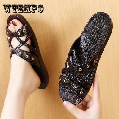 Мамины тапочки, летняя нескользящая женская обувь на плоской подошве с мягкой подошвой, большие размеры