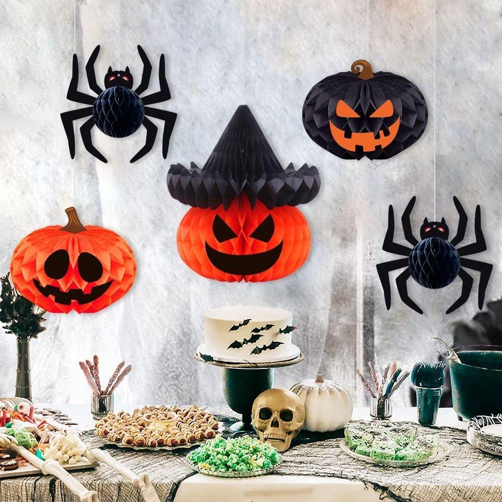 3D Honeycomb Design Paper Lantern Decorations Hanging Halloween Ornaments Home Indoor Decor