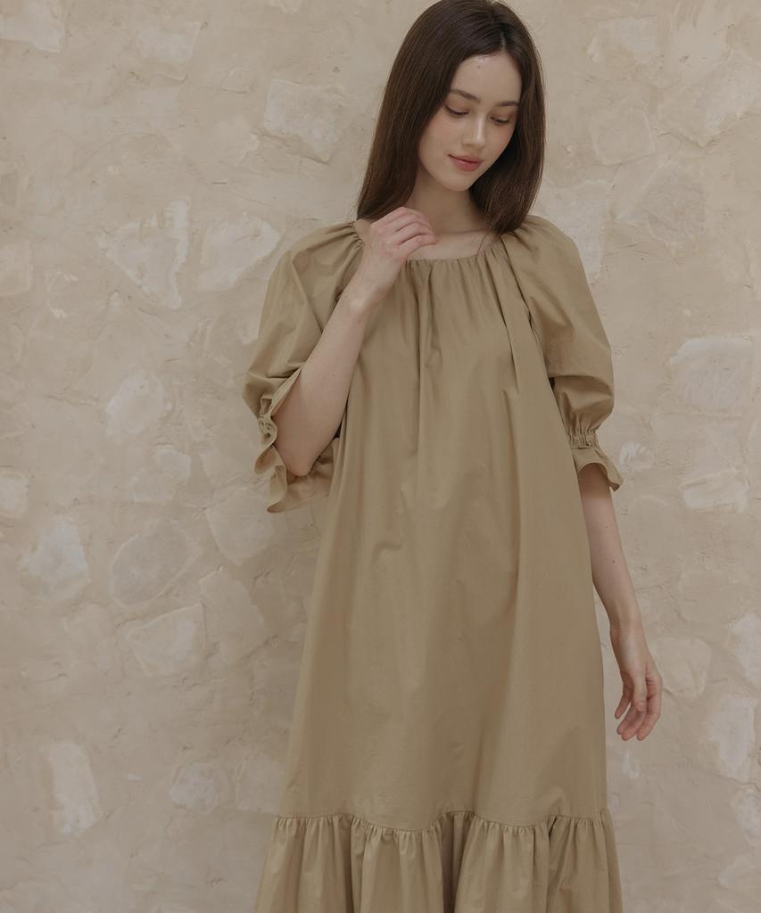 Tina Blossom Rolling Beige Dress