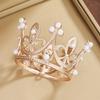 1/50pcs Mini Crown Cake Decoration Tiny Baby Small Pearl Tiara Crown Princess Topper Children Hair Ornaments Party Cake Decors