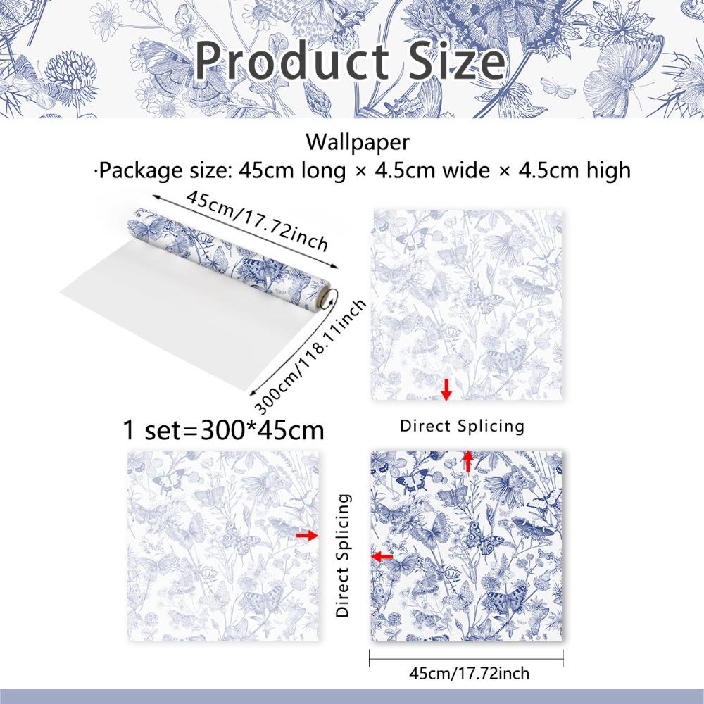 45x300см ПЭТ Самоклеящиеся обои с цветочным узором 'Вьющаяся лоза' для гостиной, спальни, домашнего декора, легкая DIY-поклейка