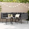 VidaXL Garden Sofa with Cushions L-shaped Black Steel Textilene, Outdoor Sofa, Garden Seat, Lounger of 4008111