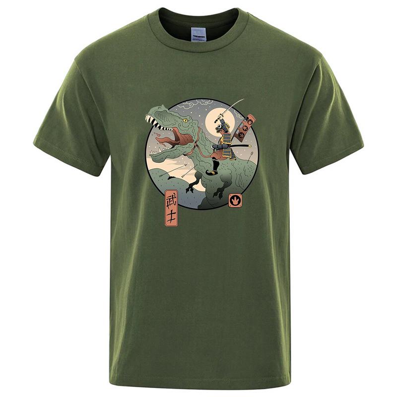Summer Mens Tshirt High Quality 100 Cotton Anime Dinosaur Printing Casual Cool Loose Oneck Men Tshirt Male Tops for Men