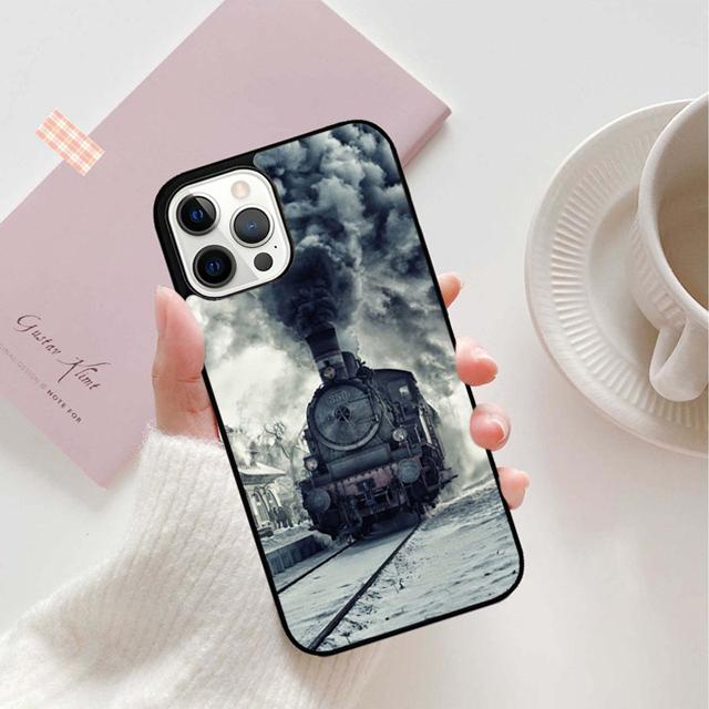 Винтажный Паровозик Железная дорога Чехол для Телефона Задняя Крышка для iPhone 17 Air 16 15 14 13 11 12 Pro Max Plus Корпус Shell Coque