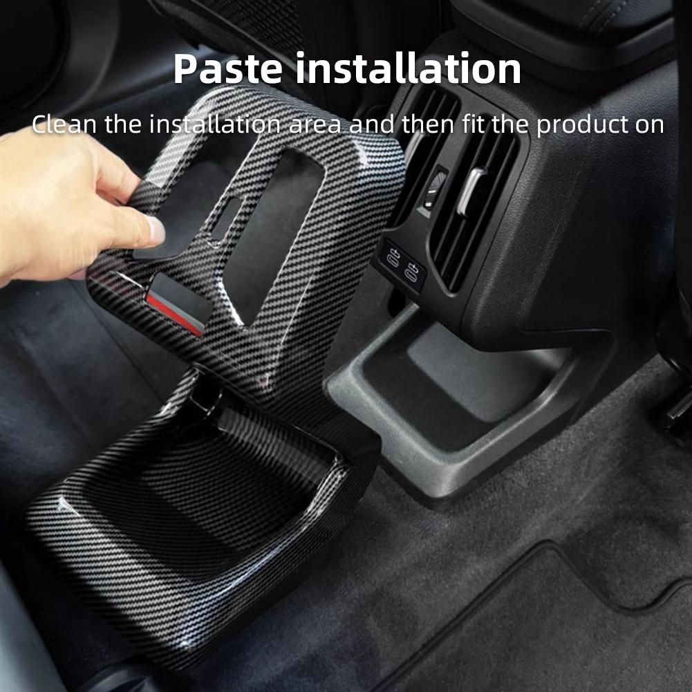 Car Rear Air Conditioning Outlet Vent Cover Trim Sticker Accessories Carbon Fiber ABS Style For BMW X1 U11 2023 2024 #469118