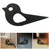Black Bird-Shaped Door Stopper, Handcrafted Wooden Openwork Art Decor, Floor Decoration for Home, Artistic Bird Sculpture