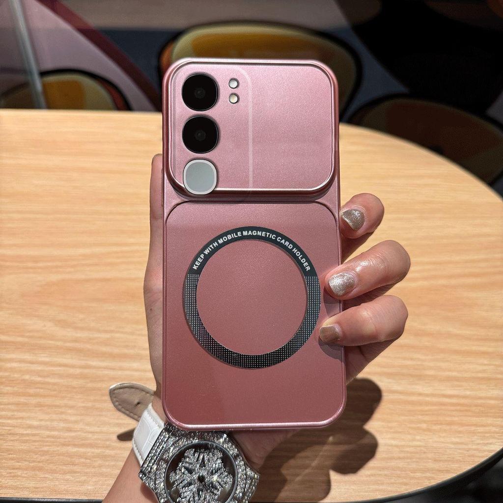 Магнитный чехол из ТПУ с металлическим покрытием для Vivo Y19s Pro, ударопрочный, матовый, мягкая крышка