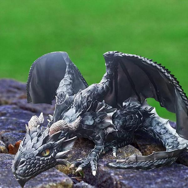 Скульптура Дракона-Статуя Хранителя Дракона Садовая Скульптура Дракона Статуя Наружного Украшения Готический Дракон Домашняя и Открытая Садовая Статуя