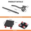 5Pcs Furniture Mover Transport Roller Set Labor-Saving Furniture Lifting Moving Tool Heavy Stuffs Lifter Slides Wheel Hand Tools