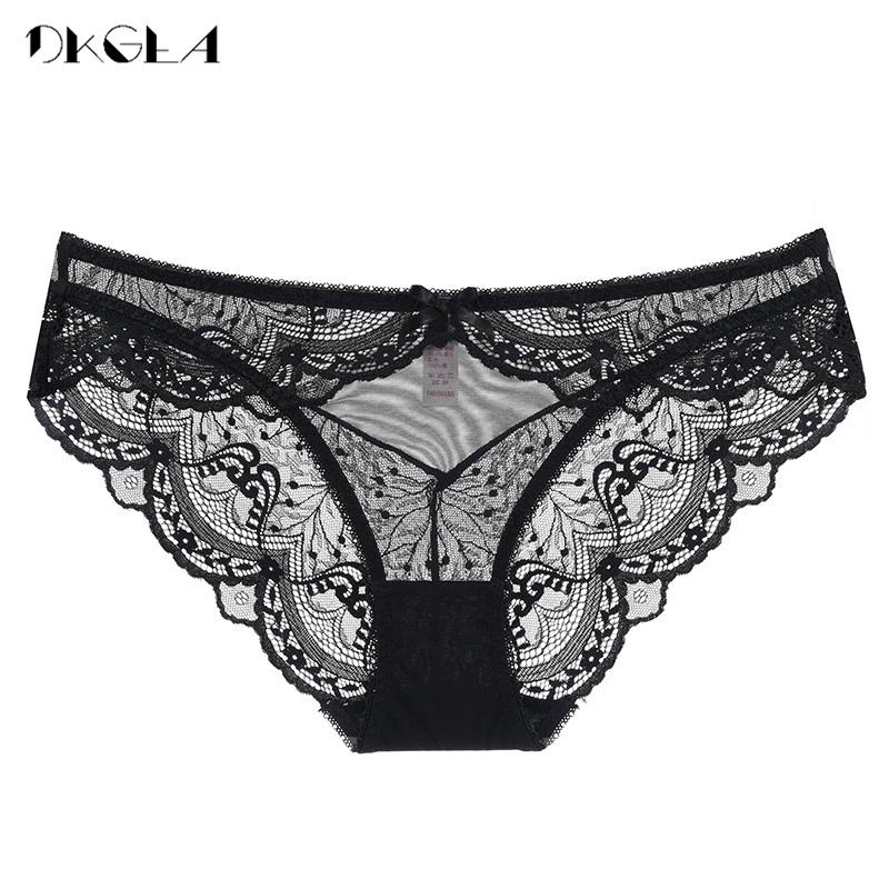 DKGEA Женские трусики, сексуальное нижнее белье, прозрачные кружевные трусы больших размеров с низкой посадкой