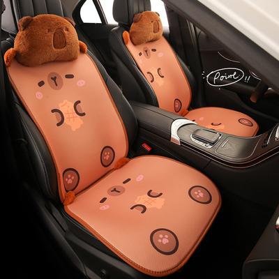 Плюшевая капибара Чехлы на подушки сидений автомобиля Милый мультяшный Всесезонный Универсальный Подголовник Поясничная поддержка Мягкая удобная подушка сиденья