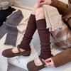 New Snowflake Leg Warmers Knitted Solid Color Lolita Long Socks Keep Warm Lace Mid-Calf Sock Winter
