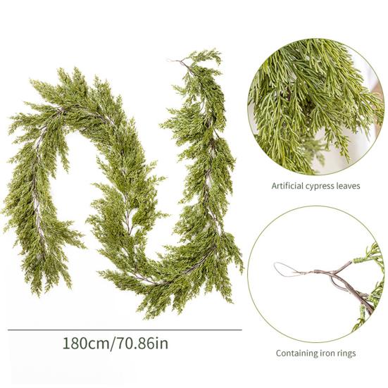 Рождественская гирлянда из искусственной зелени, гирлянда из лозы, зимнее украшение из искусственной сосновой лозы