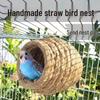 Straw-Woven Bird Nest: Parrot, Budgie, Cockatiel, Quail Sleep and Play Toy